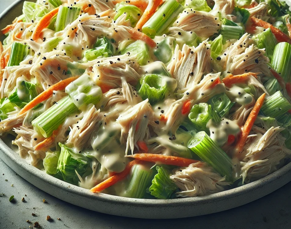 Una deliciosa y nutritiva ensalada de pollo fría